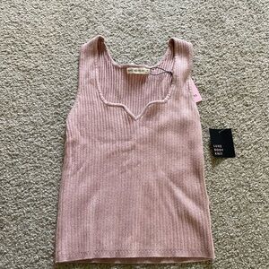 Pink Ribbed knit Women's Top